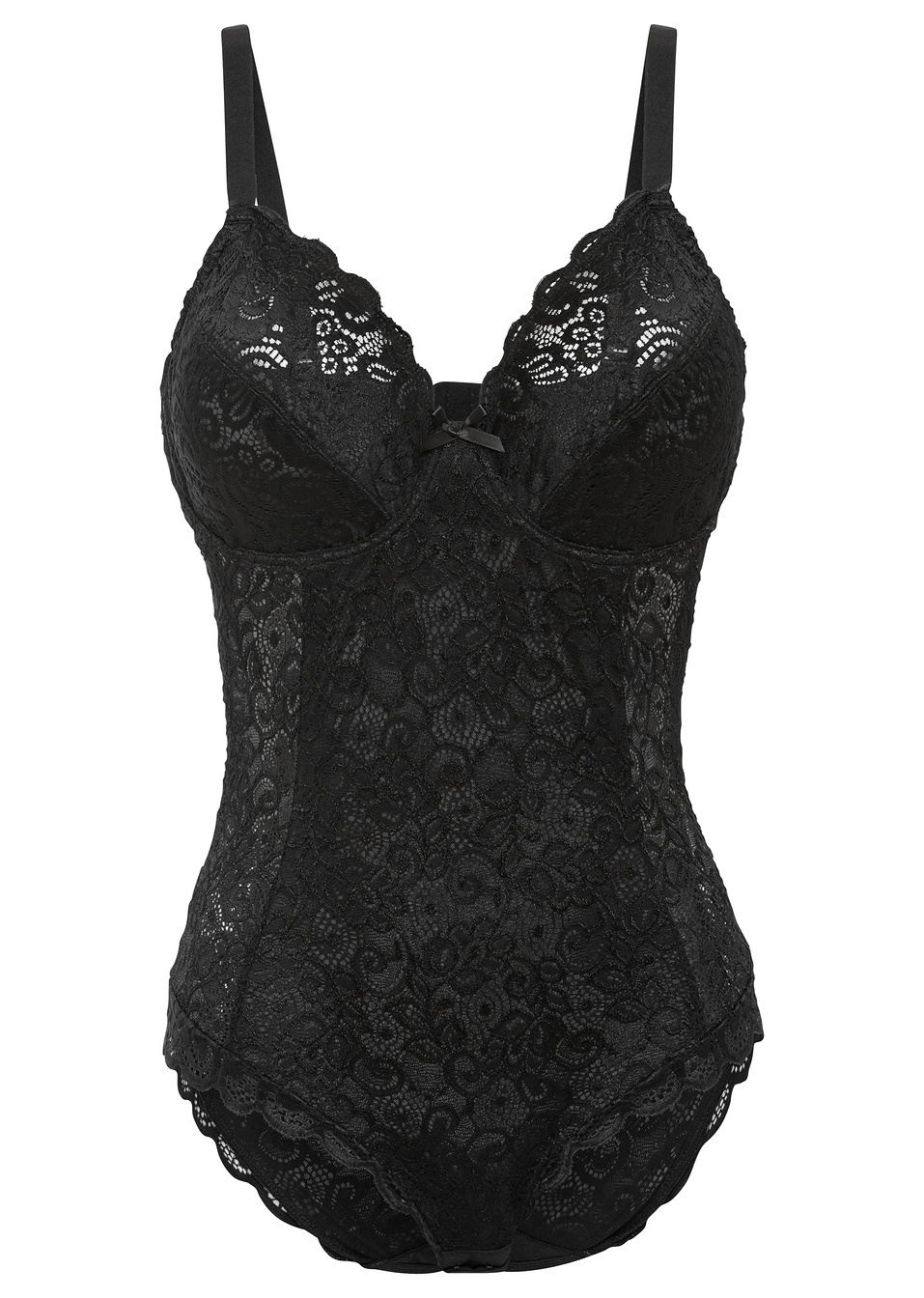 Κορμάκι με μπανέλα-Μαύρο-BODYFLIRT