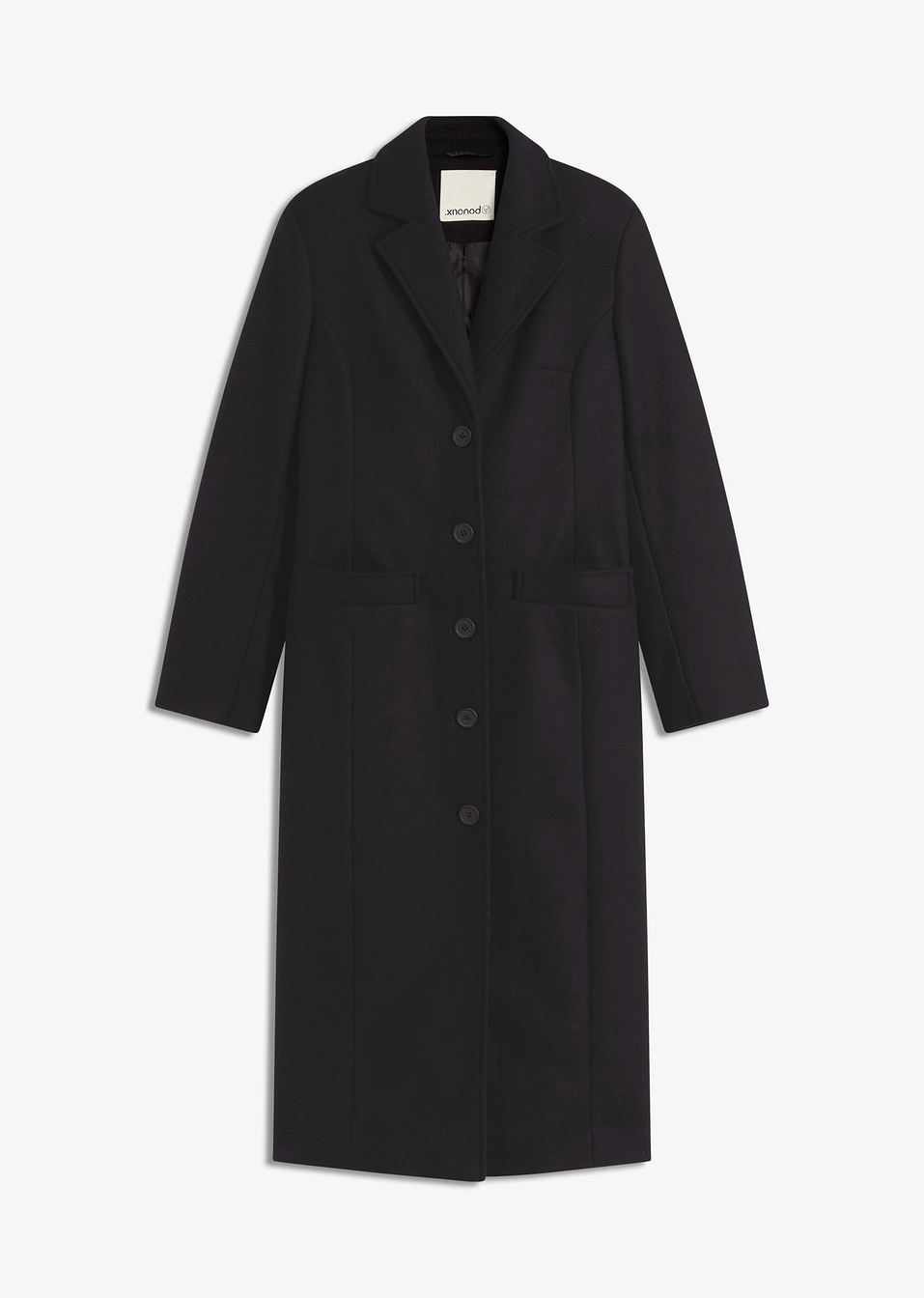 Μακρύ παλτό από απομίμηση μαλλιού-Μαύρο-bpc bonprix collection