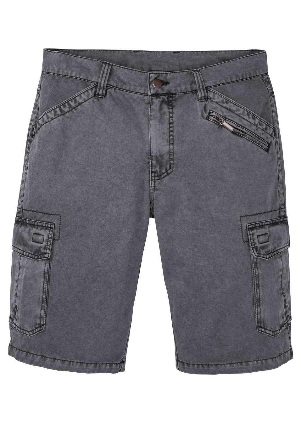 Бермуди карго loose fit-Шистово сиво-RAINBOW
