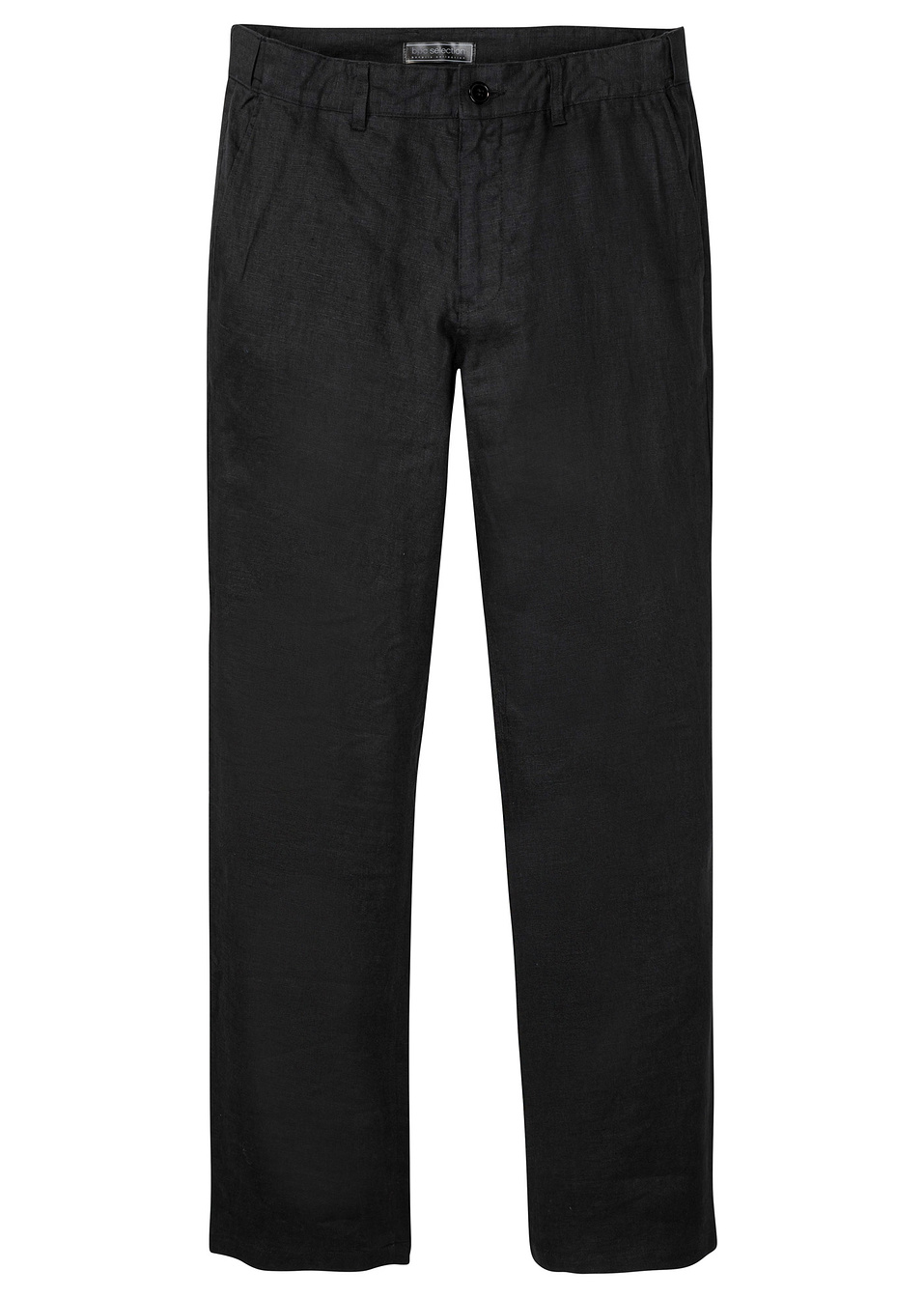 Ленен панталон чино с удобна талия regular fit-Черно-bpc selection bonprix collection