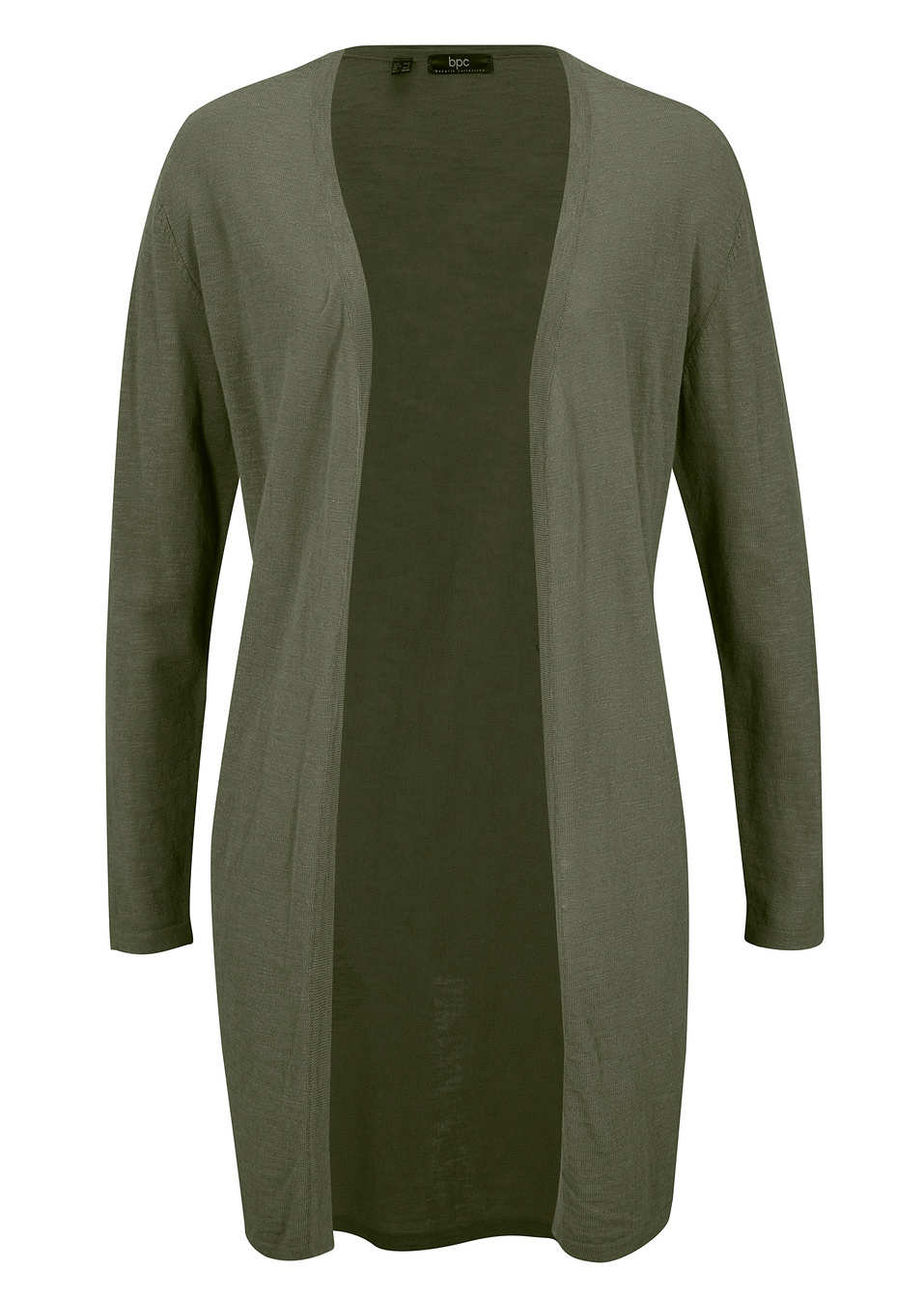 Μακριά ανοιχτή ζακέτα-Πράσινο λαδί-bpc bonprix collection