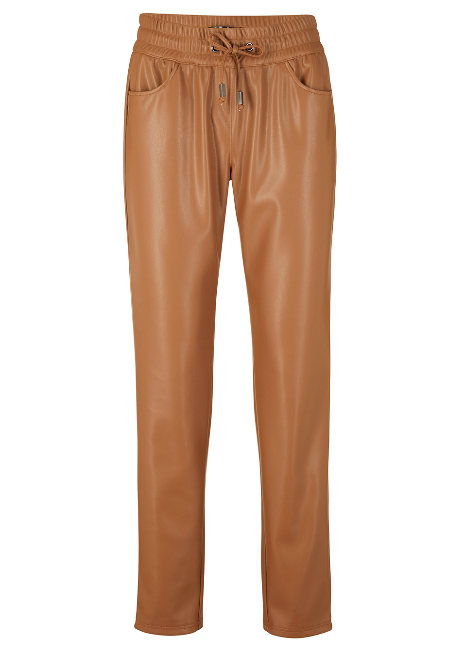 Παντελόνι από δερματίνη με λάστιχο στη μέση-Καφέ-bpc selection premium bonprix collection