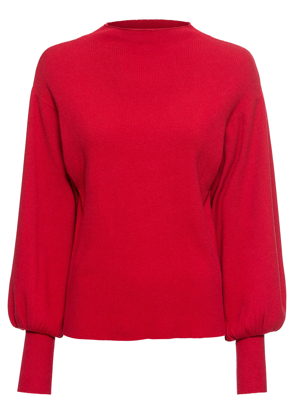 Πουλόβερ με μανίκια balloon-Κόκκινο σκούρο-BODYFLIRT