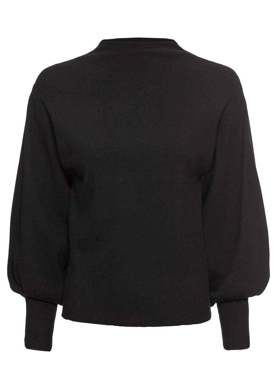 Πουλόβερ με μανίκια balloon-Μαύρο-BODYFLIRT