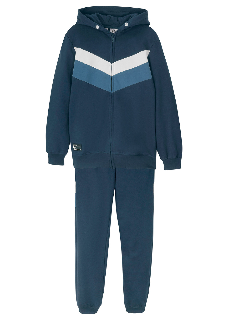 Αθλητική φόρμα (σετ 2 τεμ.)-Μπλε σκούρο/Μπλε denim/Λευκό κρεμ-bpc bonprix collection