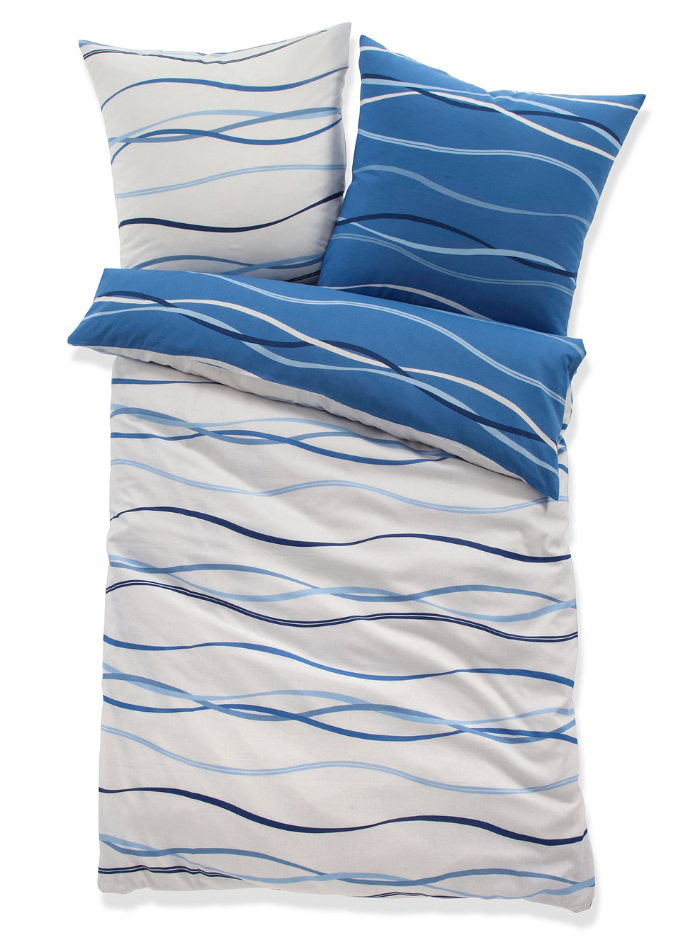 Παπλωματοθήκη double face με κύματα-Μπλε-bpc living bonprix collection