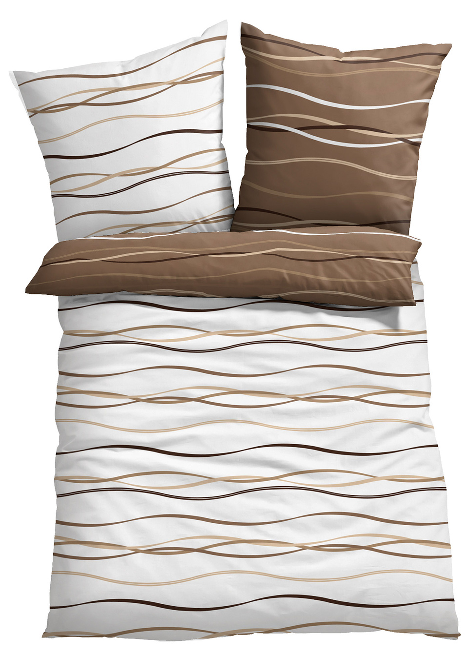 Παπλωματοθήκη double face με κύματα-Κρεμ-bpc living bonprix collection