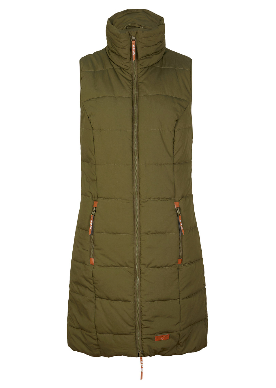 Μακρύ αμάνικο μπουφάν με ψηλό γιακά-Πράσινο λαδί σκούρο-bpc bonprix collection