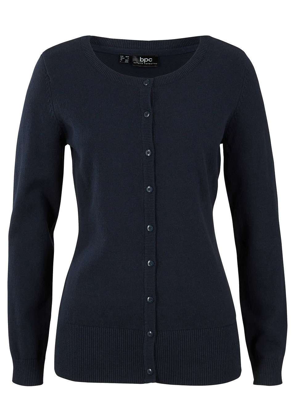 Ζακέτα basic με ανακυκλωμένο βαμβάκι-Μπλε σκούρο-bpc bonprix collection