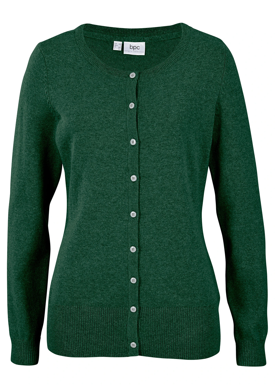 Ζακέτα basic με ανακυκλωμένο βαμβάκι-Πράσινο σκούρο-bpc bonprix collection