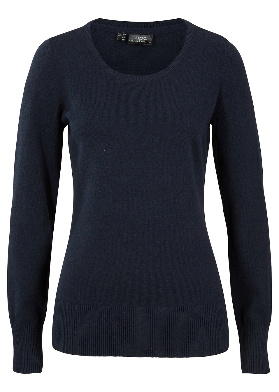 Πουλόβερ basic με ανακυκλωμένο βαμβάκι-Μπλε σκούρο-bpc bonprix collection
