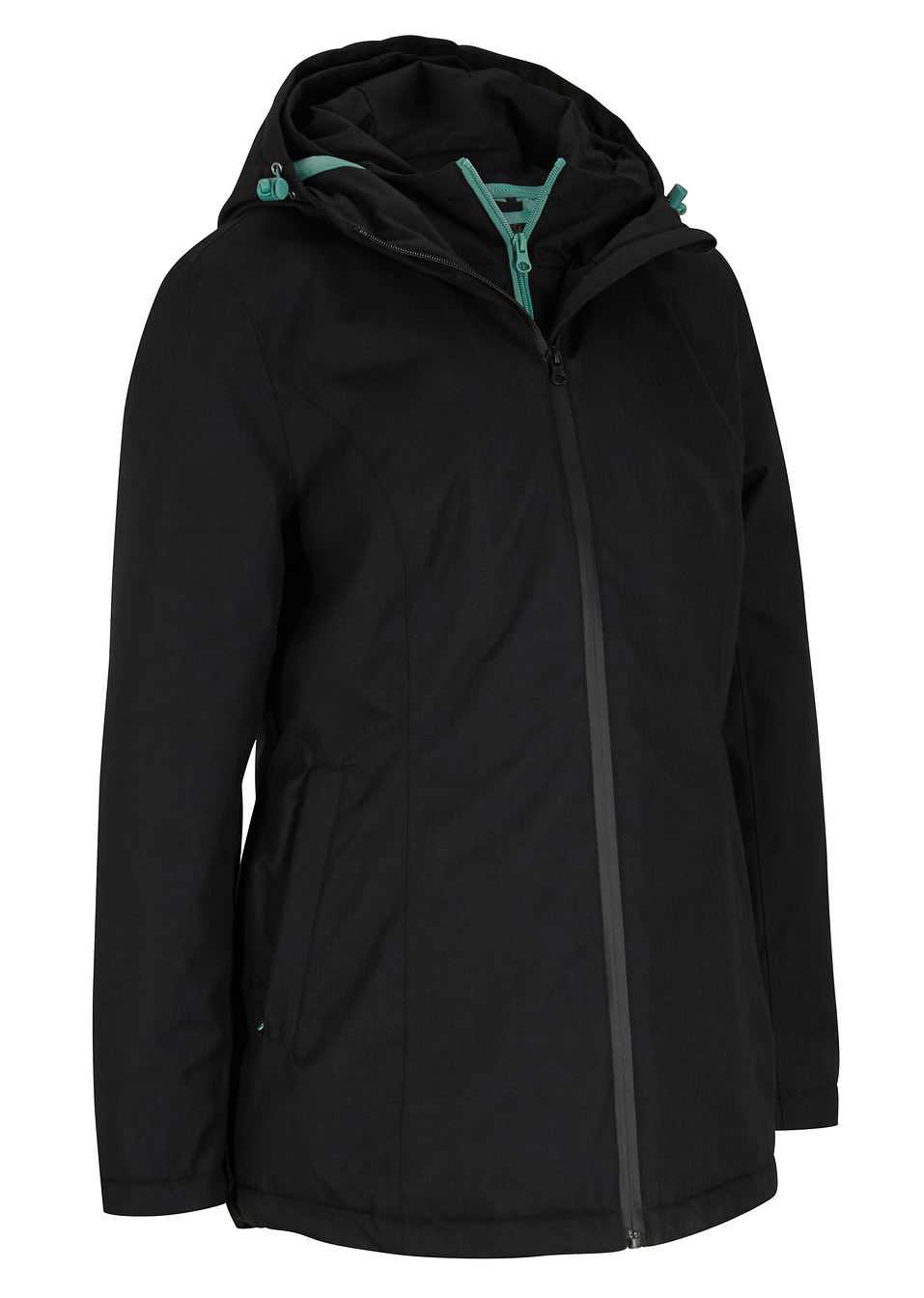 Τζάκετ technic 2-σε-1-Μαύρο/Πράσινο του φασκόμηλου του καπνού-bpc bonprix collection