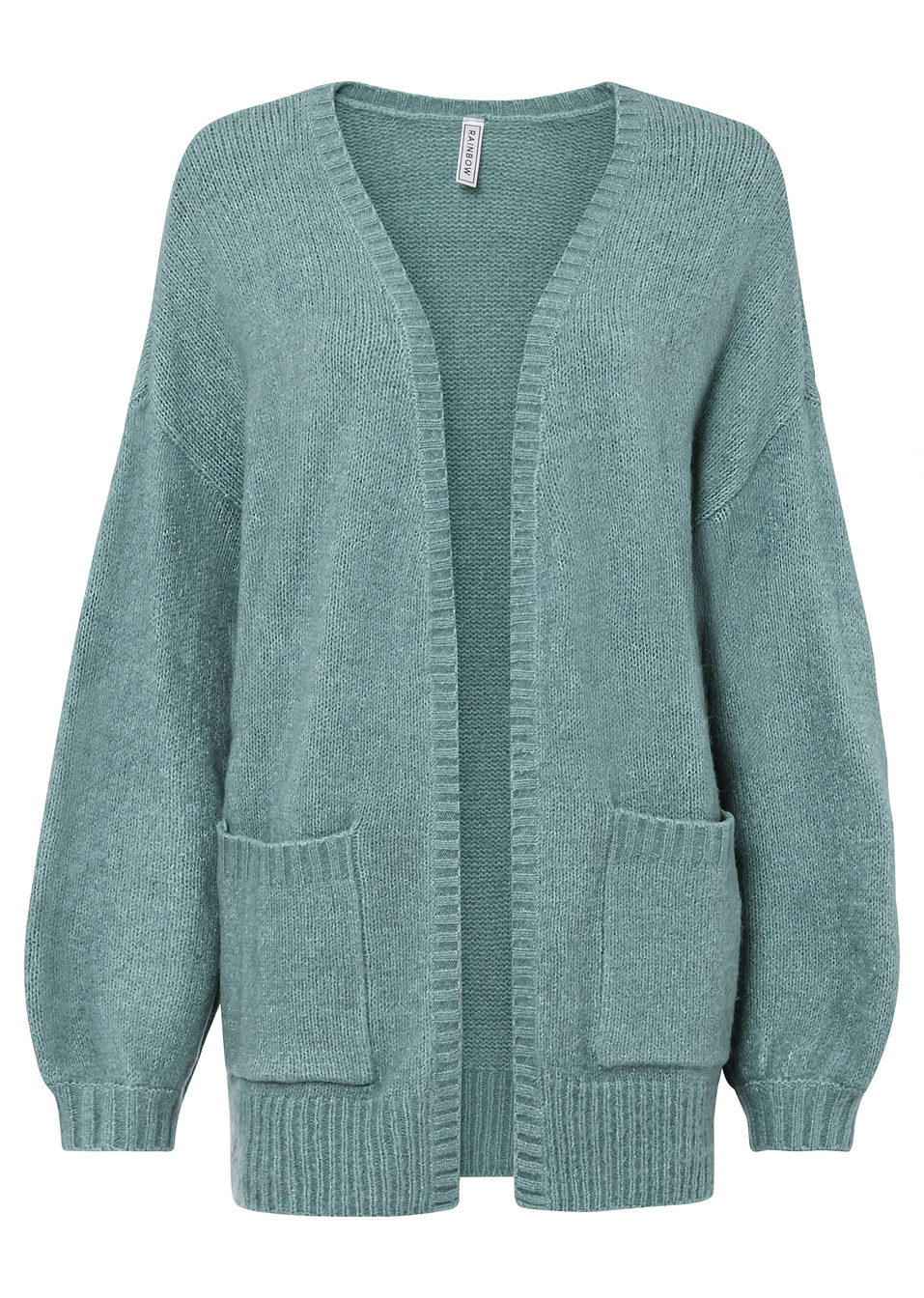 Ζακέτα oversized-Πράσινο του φασκόμηλου του καπνού μελανζέ-RAINBOW