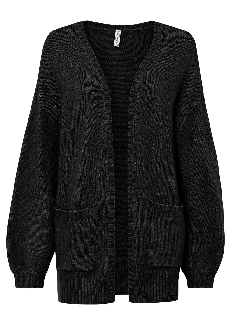 Ζακέτα oversized-Μαύρο-RAINBOW