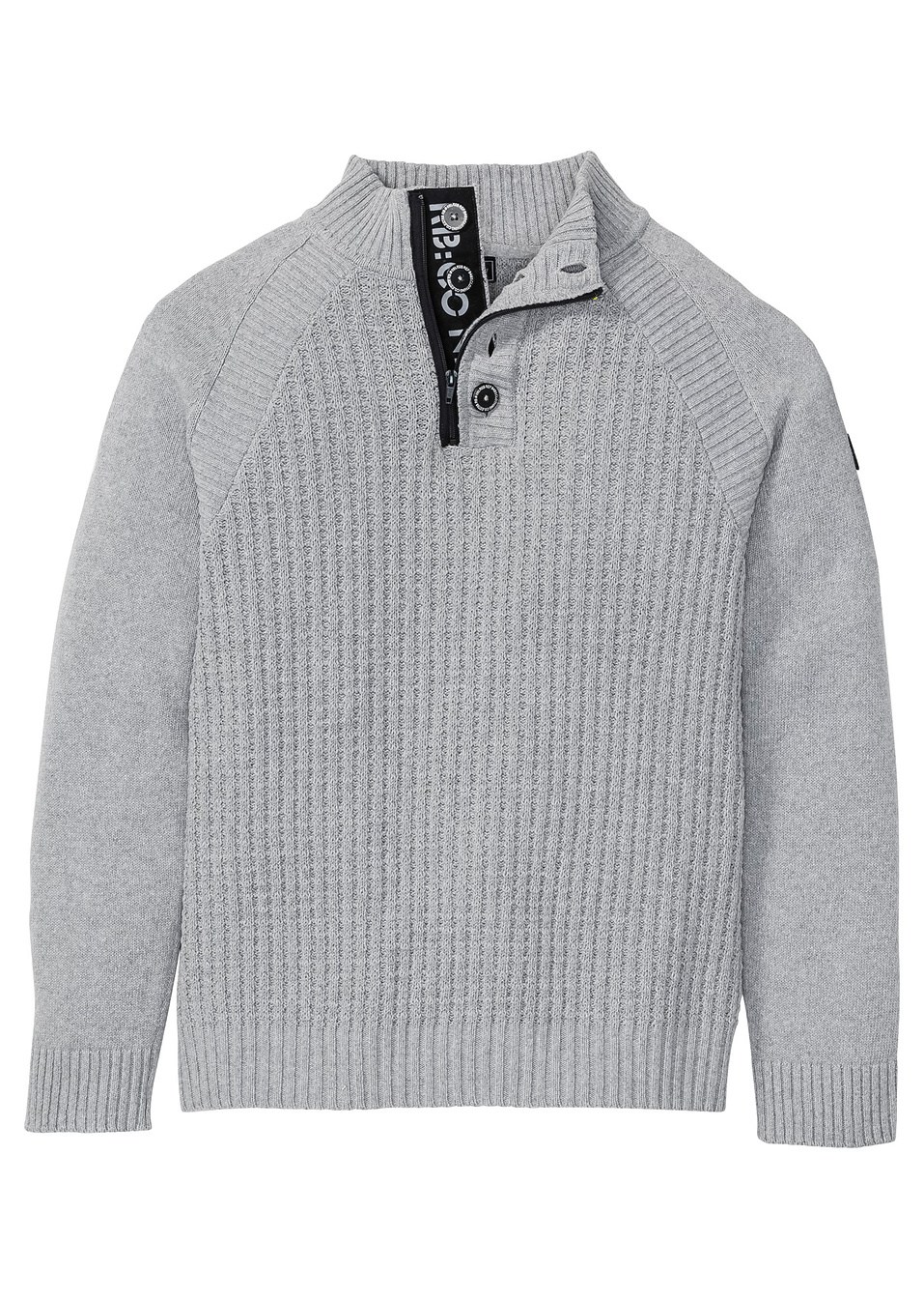 Πουλόβερ με ανακυκλωμένο βαμβάκι-Γκρι μελανζέ-RAINBOW