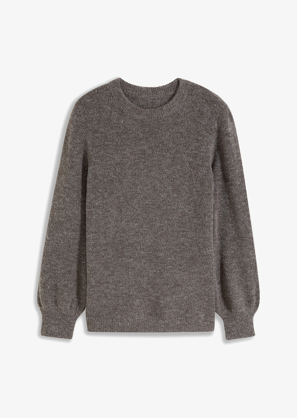 Πουλόβερ με μανίκια balloon-Ανθρακί μελανζέ-BODYFLIRT