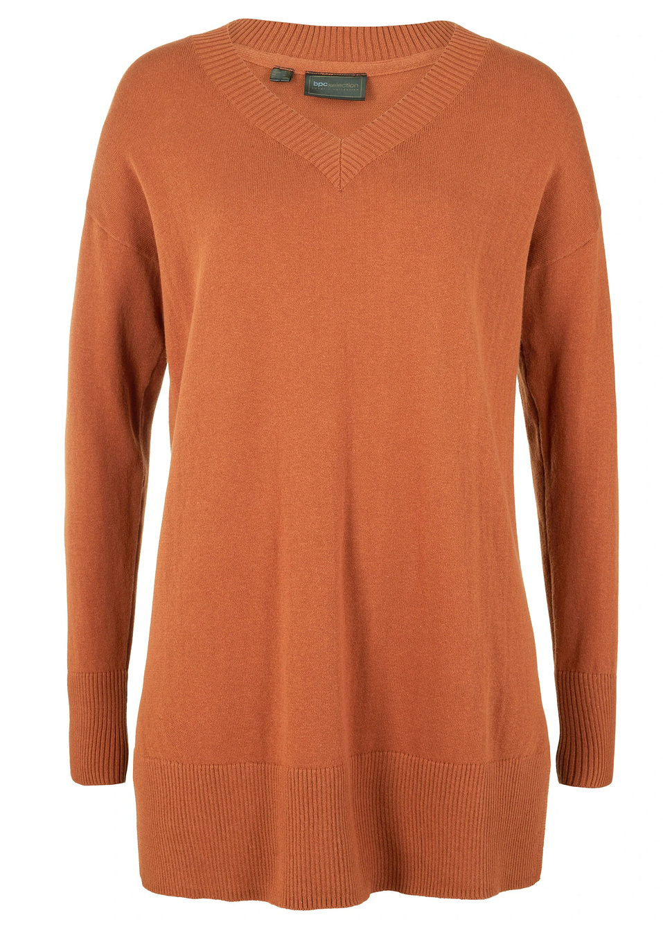 Μακρύ πουλόβερ-Καφέ κοκκινωπό-bpc selection bonprix collection