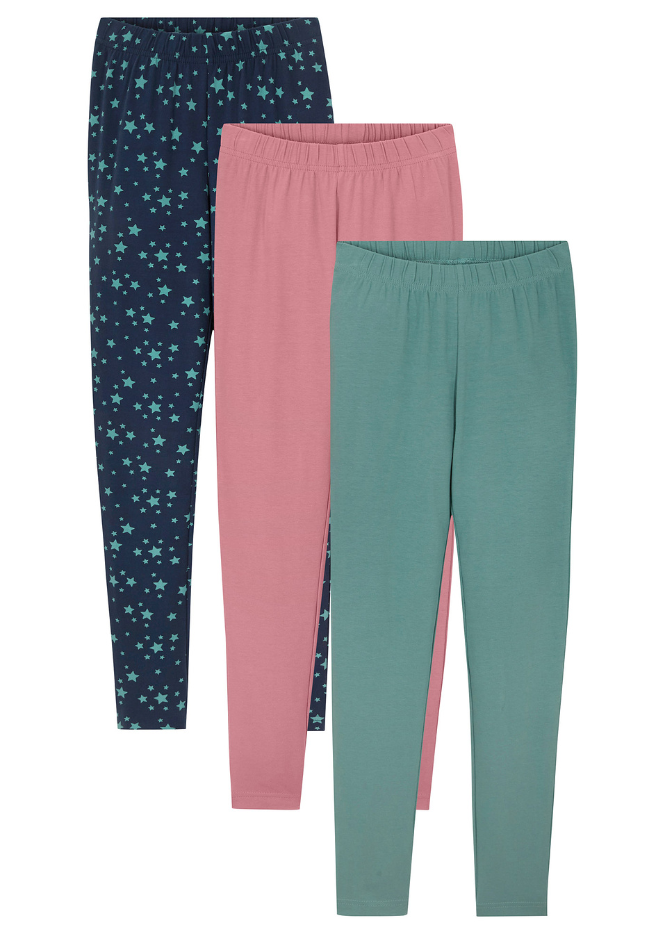 Клин (опаковка с 3 бр.) с био памук-Тъмно синьо + Пепеляво розово + Сиво-зелено-bpc bonprix collection