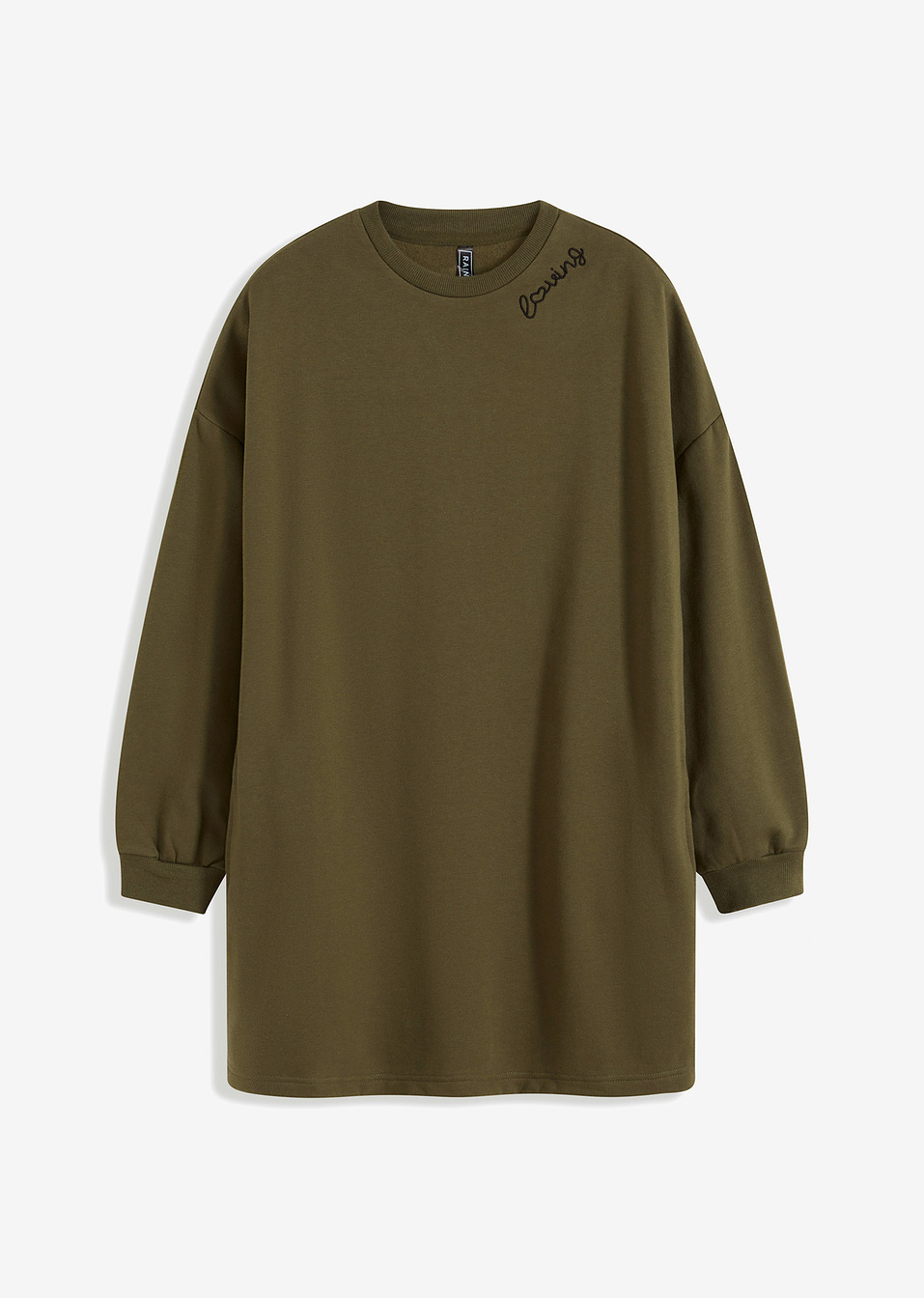 Φόρεμα φούτερ-Πράσινο λαδί σκούρο-RAINBOW