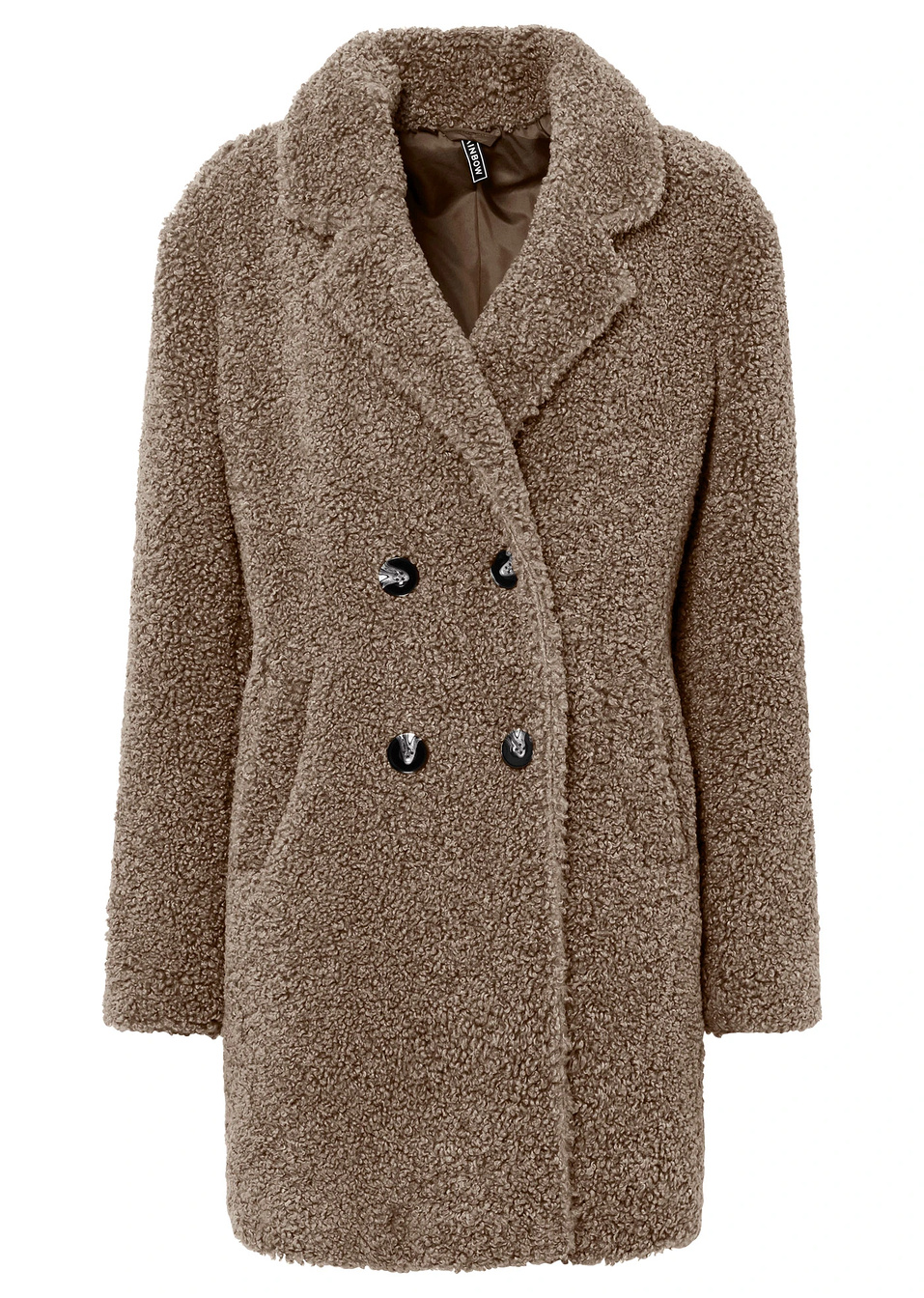 Κοντό παλτό από απομίμηση μαλλιού-Tortora-RAINBOW