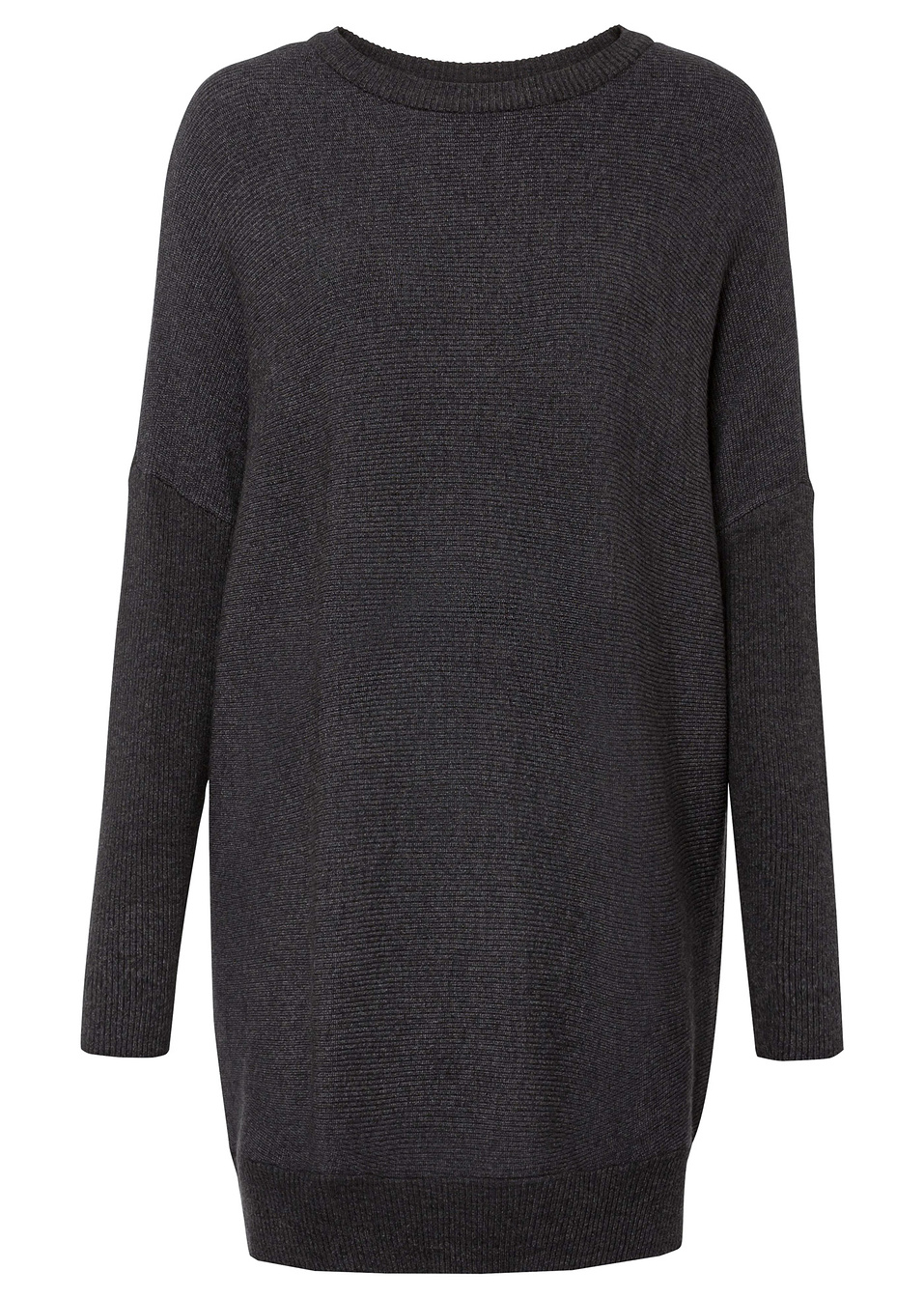 Μακρύ πουλόβερ-Ανθρακί μελανζέ-BODYFLIRT