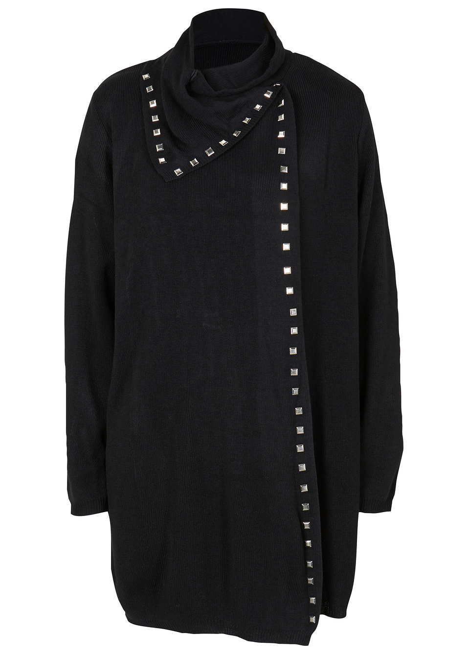 Μακριά ζακέτα με τρουκς-Μαύρο/Ασημί-bpc selection bonprix collection