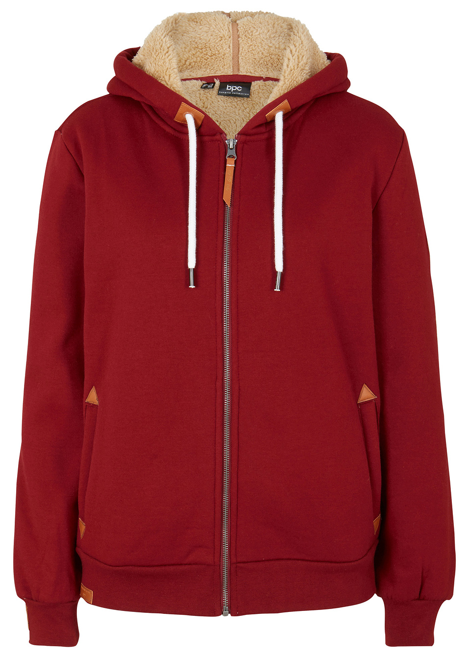 Ζακέτα φούτερ με φόδρα από συνθετική γούνα-Καφέ κοκκινωπό-bpc bonprix collection