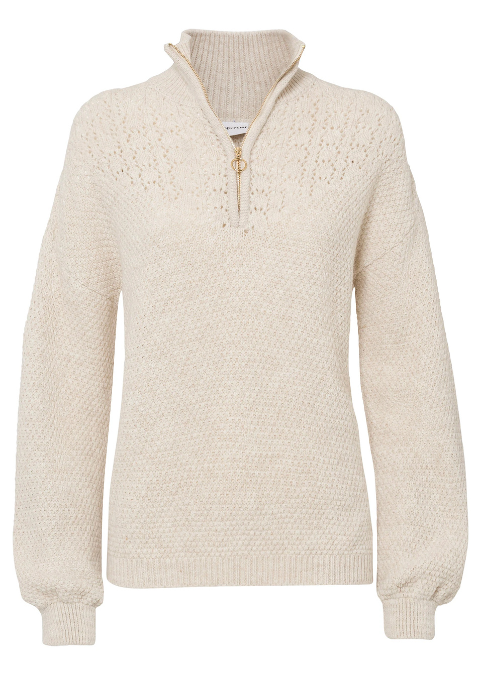 Πουλόβερ σε ναυτικό στιλ με διατρήσεις-Της άμμου-BODYFLIRT