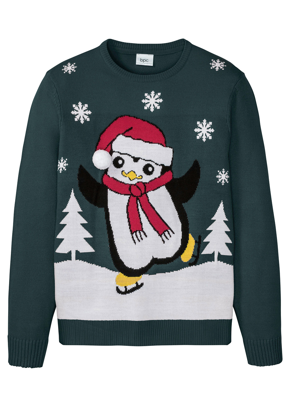 Χριστουγεννιάτικο πουλόβερ-Πράσινο σκούρο-bpc bonprix collection