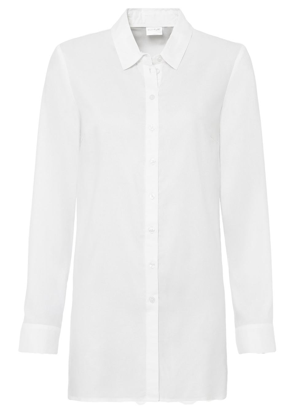 Μακρύ πουκάμισο από βιώσιμη βισκόζη-Λευκό-BODYFLIRT