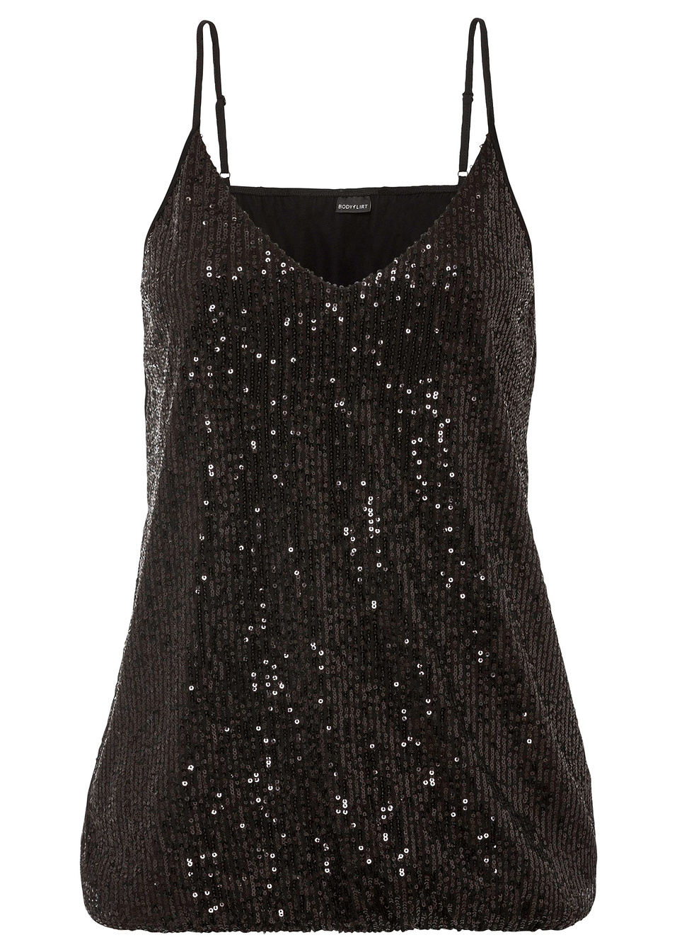 Τοπ ζέρσεϊ με παγιέτες-Μαύρο-BODYFLIRT