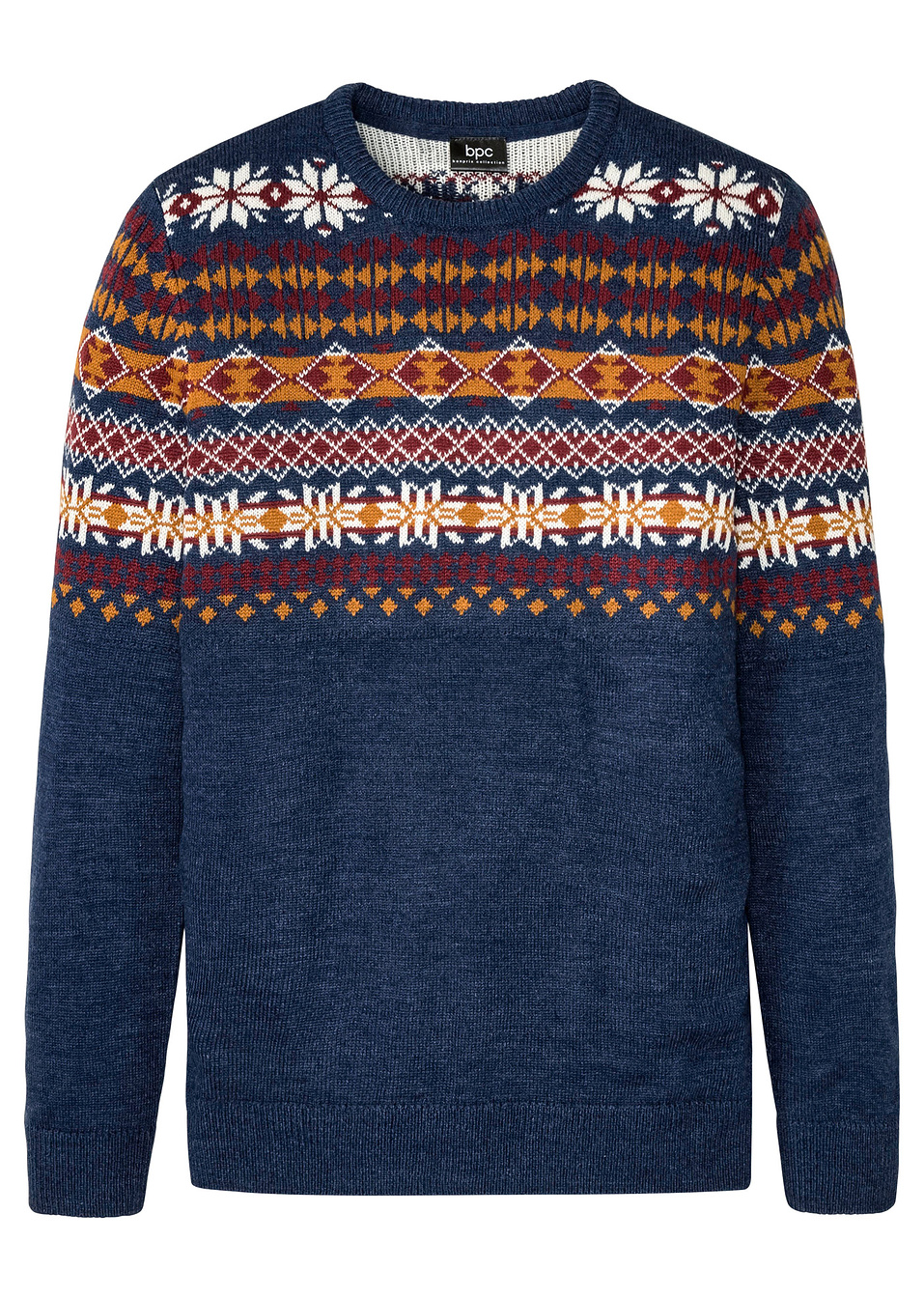 Νορβηγικό πουλόβερ-Μπλε σκούρο-bpc bonprix collection