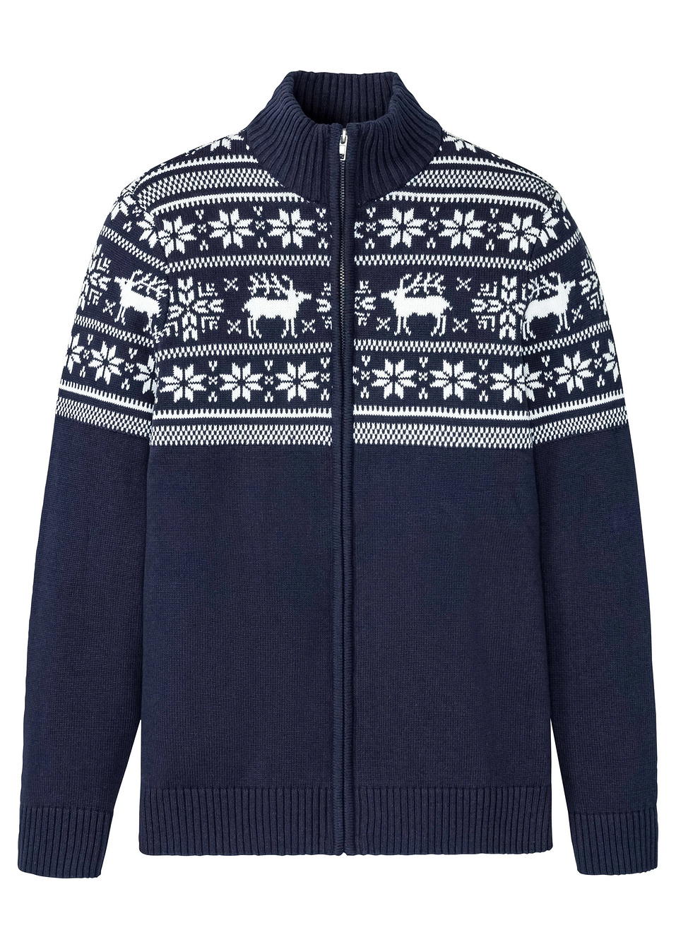 Νορβηγική βαμβακερή ζακέτα-Μπλε σκούρο-bpc bonprix collection