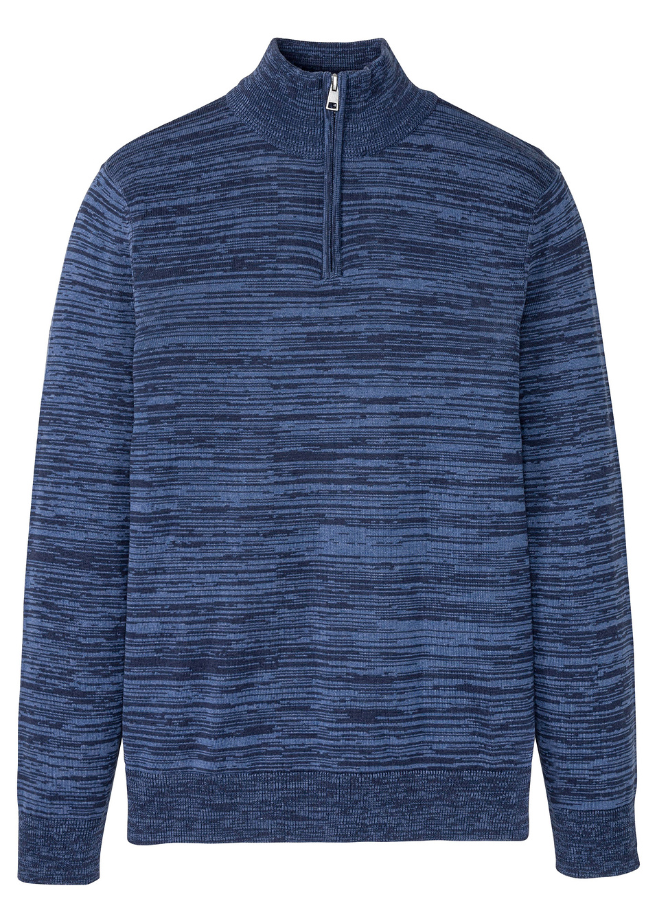 Πουλόβερ με γιακά με φερμουάρ-Μπλε σκούρο μελανζέ-bpc bonprix collection