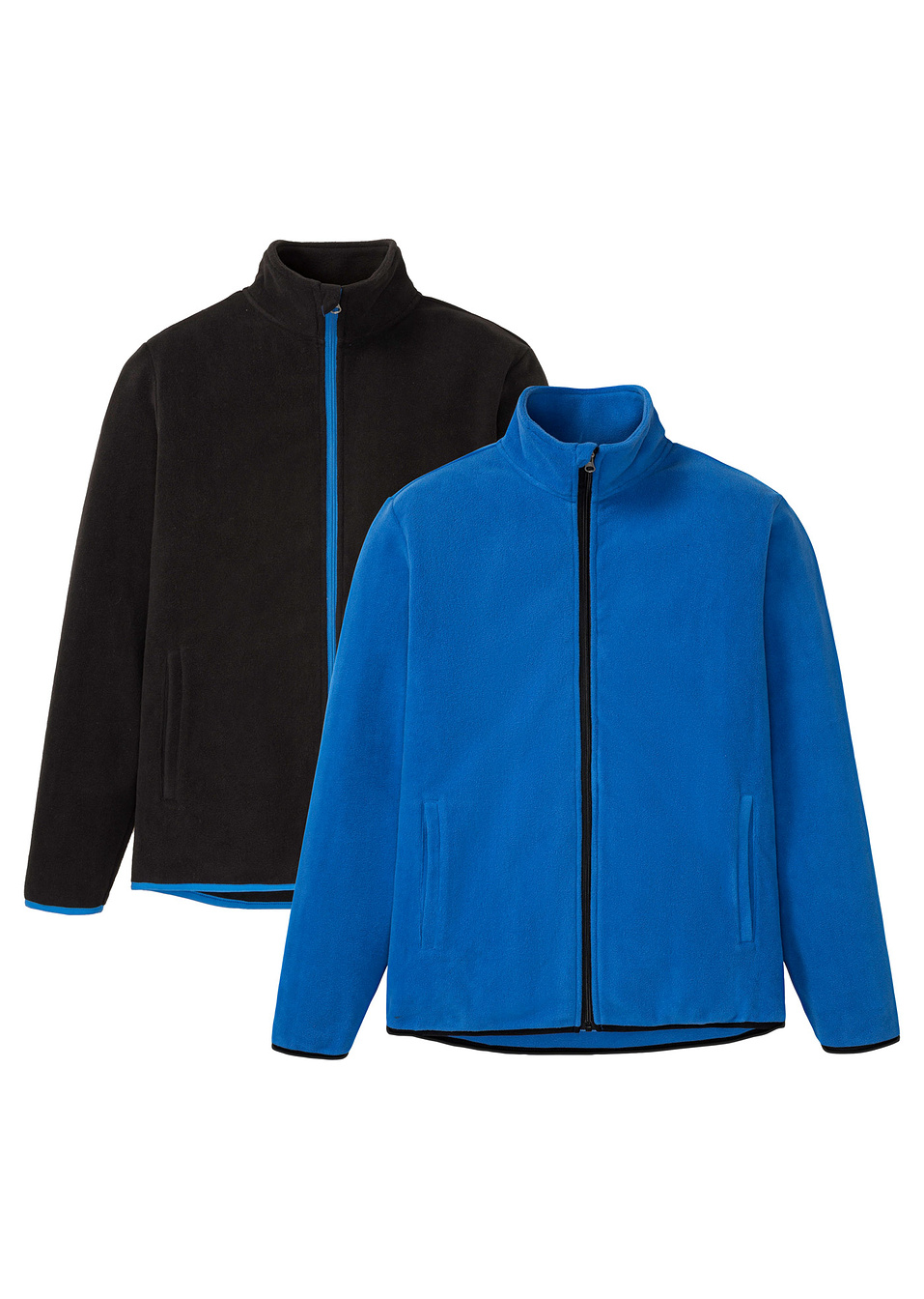 Жилетка от флийс (опаковка с 2 бр.)-Лазурно синьо + Черно-bpc bonprix collection