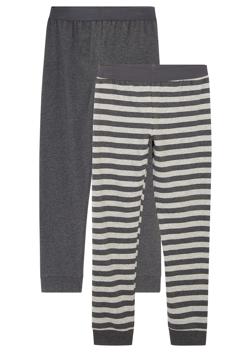 Μακρύ εσώρουχο (συσκευασία των 2)-Ανθρακί μελανζέ + Γκρι ανοιχτό μελανζέ ριγέ-bpc bonprix collection