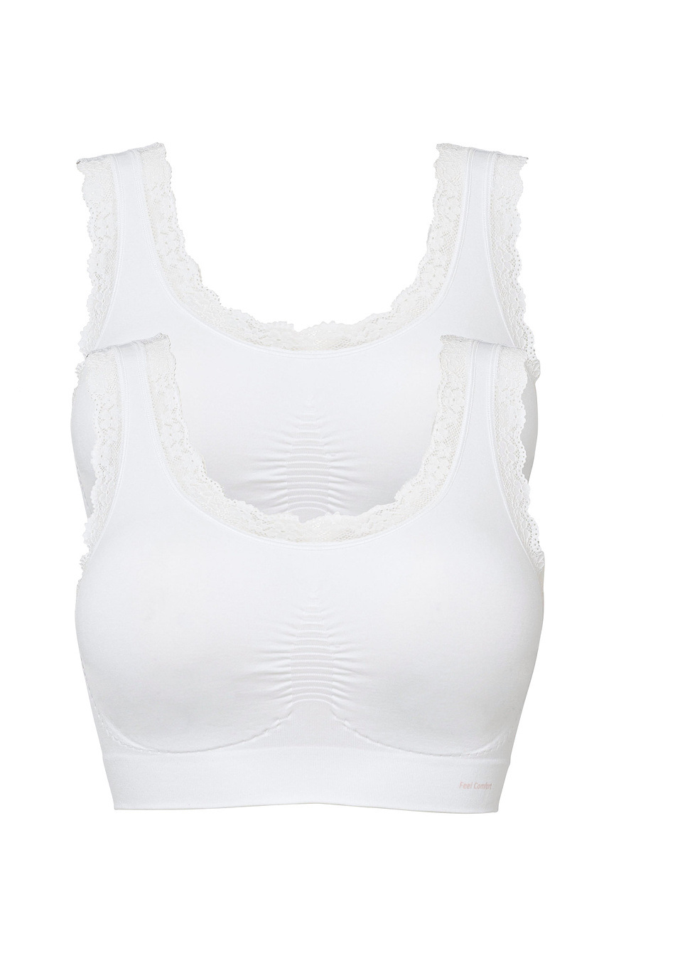 Σουτιέν μπουστάκι χωρίς ραφές Feel Comfort (συσκευασία των 2)-Λευκό + Λευκό-bpc bonprix collection