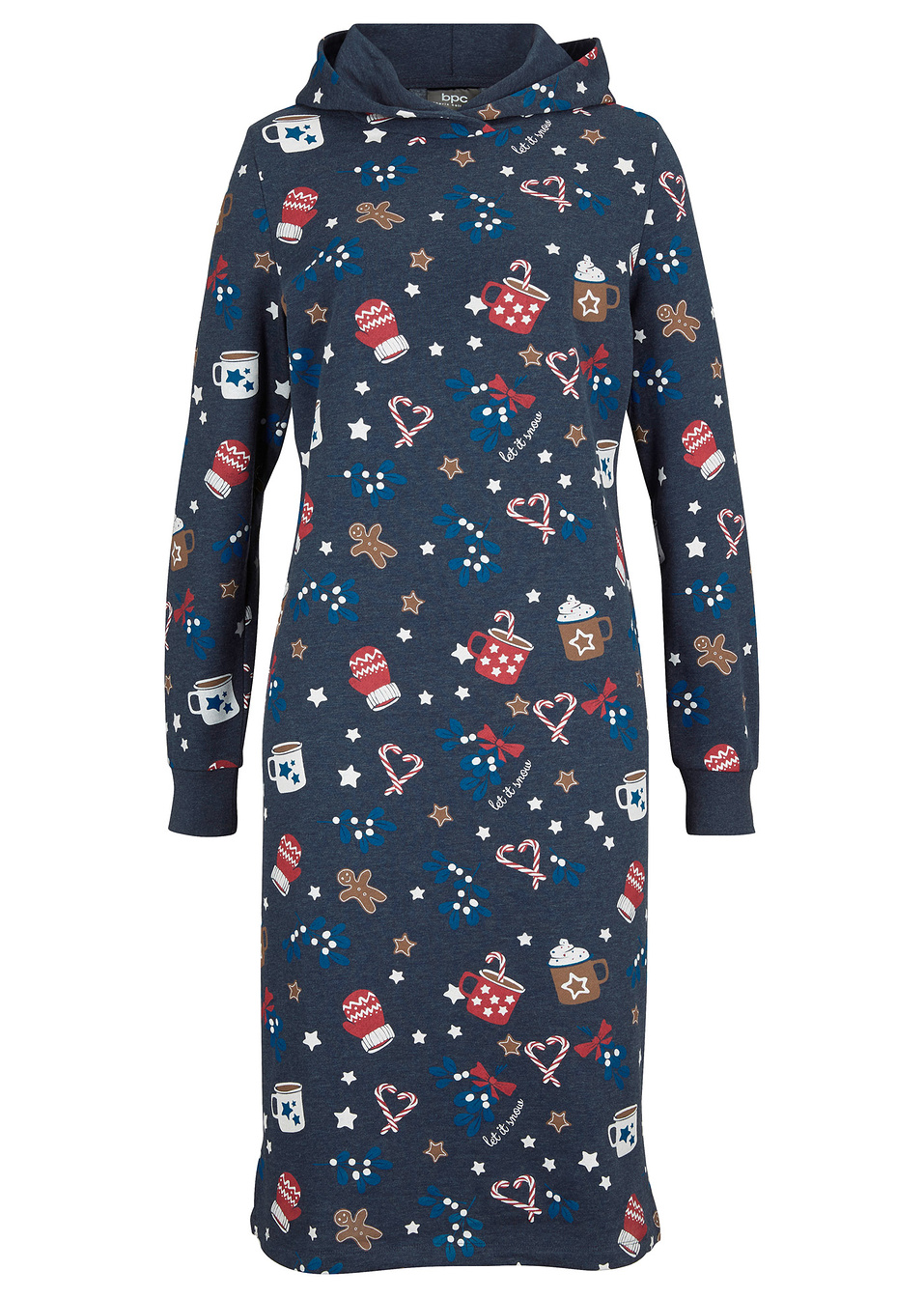 Χριστουγεννιάτικο φόρεμα φούτερ-Μπλε σκούρο-bpc bonprix collection