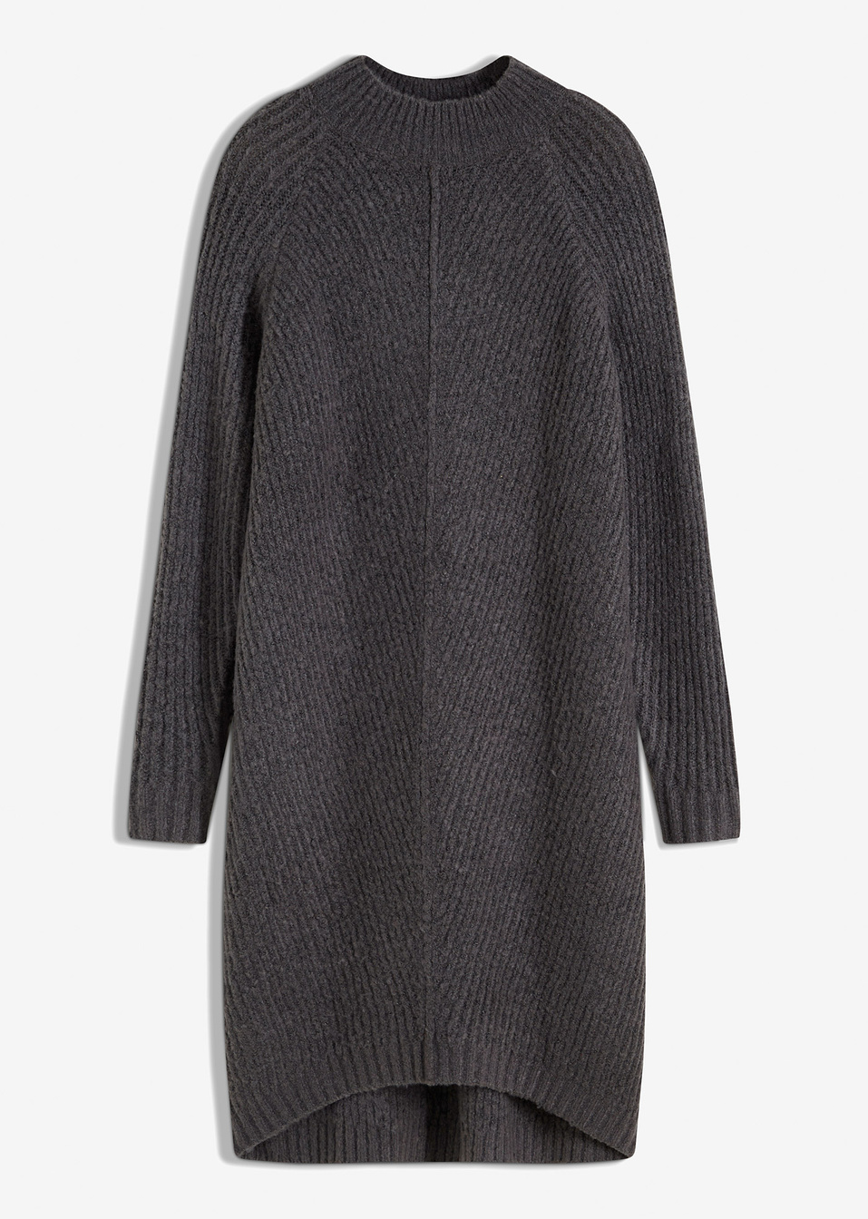 Ασύμμετρο πλεκτό φόρεμα-Ανθρακί μελανζέ-RAINBOW