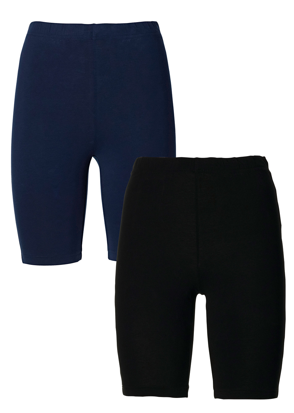 Ελαστική ποδηλατική βερμούδα (συσκευασία των 2)-Μπλε σκούρο + Μαύρο-bpc bonprix collection