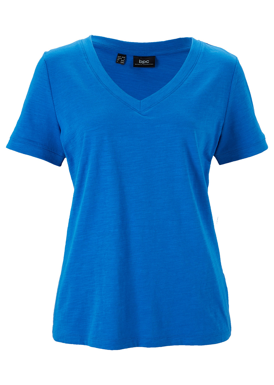 T-shirt με λαιμόκοψη V-Μπλε ελεκτρίκ-bpc bonprix collection