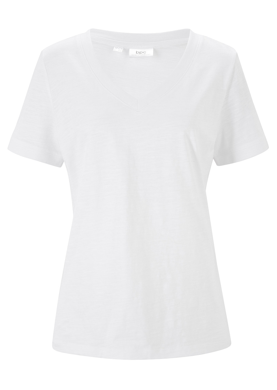 T-shirt με λαιμόκοψη V-Λευκό-bpc bonprix collection