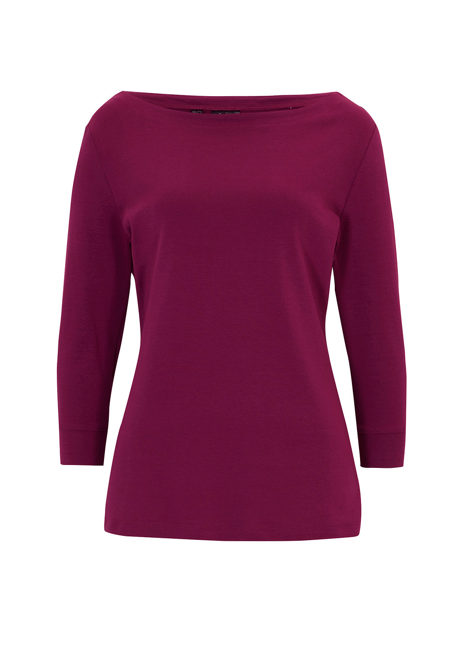 Ελαστική μπλούζα με λαιμόκοψη χαμόγελο-Του μούρου-bpc bonprix collection