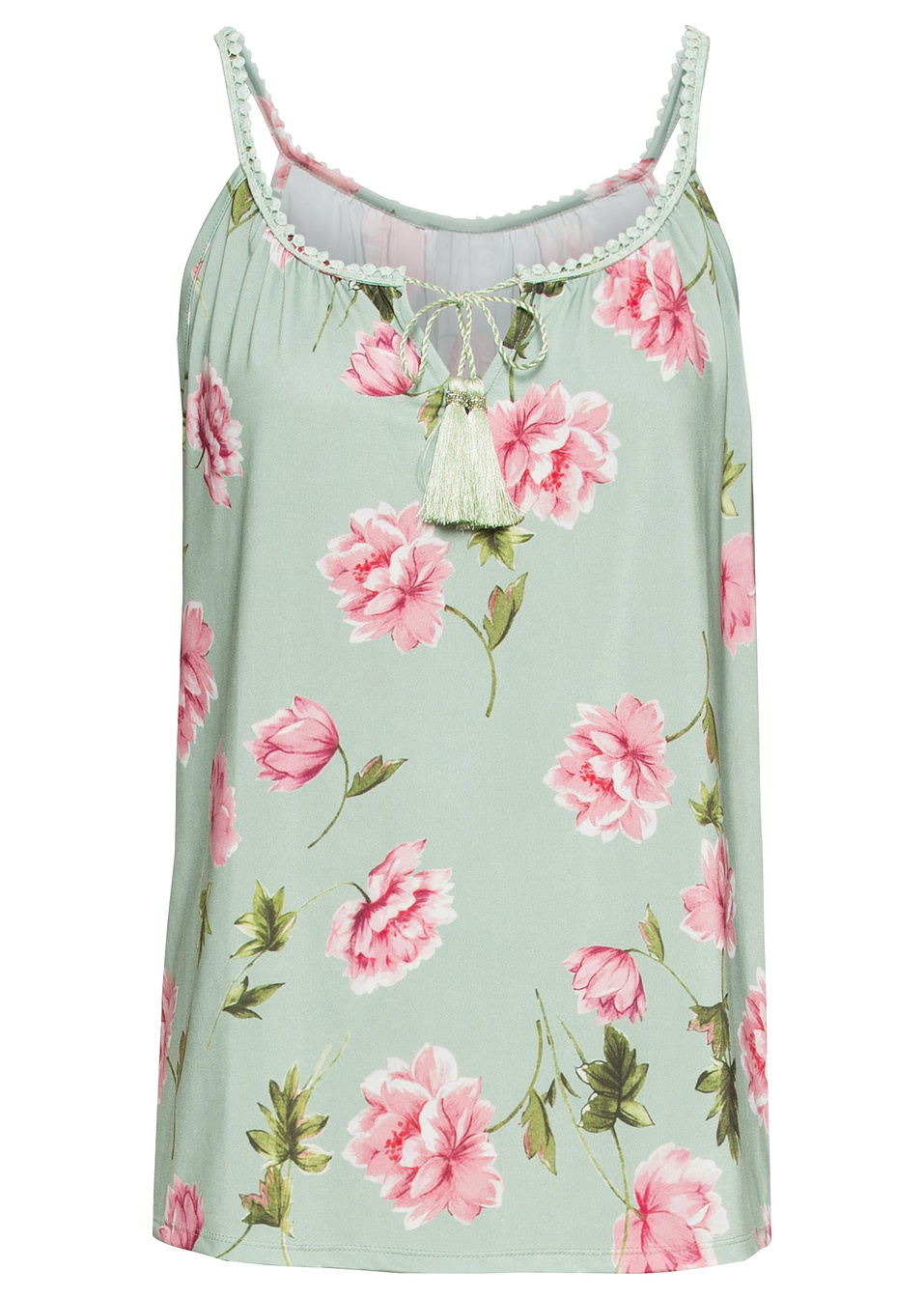 Εμπριμέ τοπ ζέρσεϊ-Της μέντας φλοράλ-BODYFLIRT