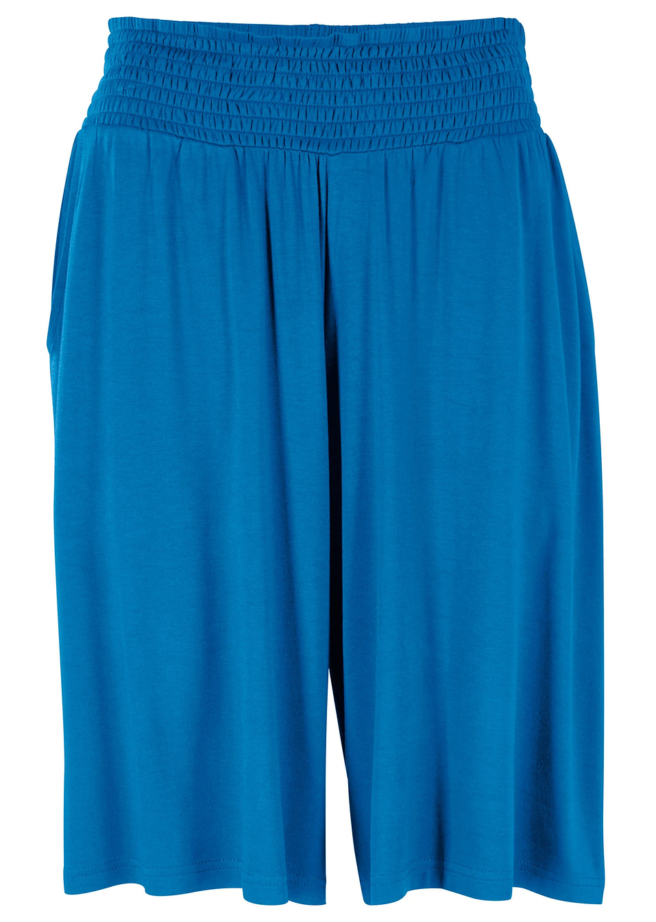 Φαρδιά βερμούδα ζέρσεϊ με επεξεργασία σφηκοφωλιάς στη μέση-Μπλε πολικό-bpc bonprix collection