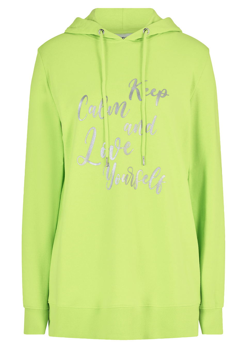 Φούτερ με στάμπα και σκισίματα στα πλαϊνά-Πράσινο του γρασιδιού/Ασημί με στάμπα-bpc bonprix collection