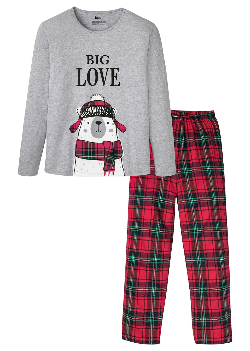 Πιτζάμα-Γκρι ανοιχτό μελανζέ-bpc bonprix collection