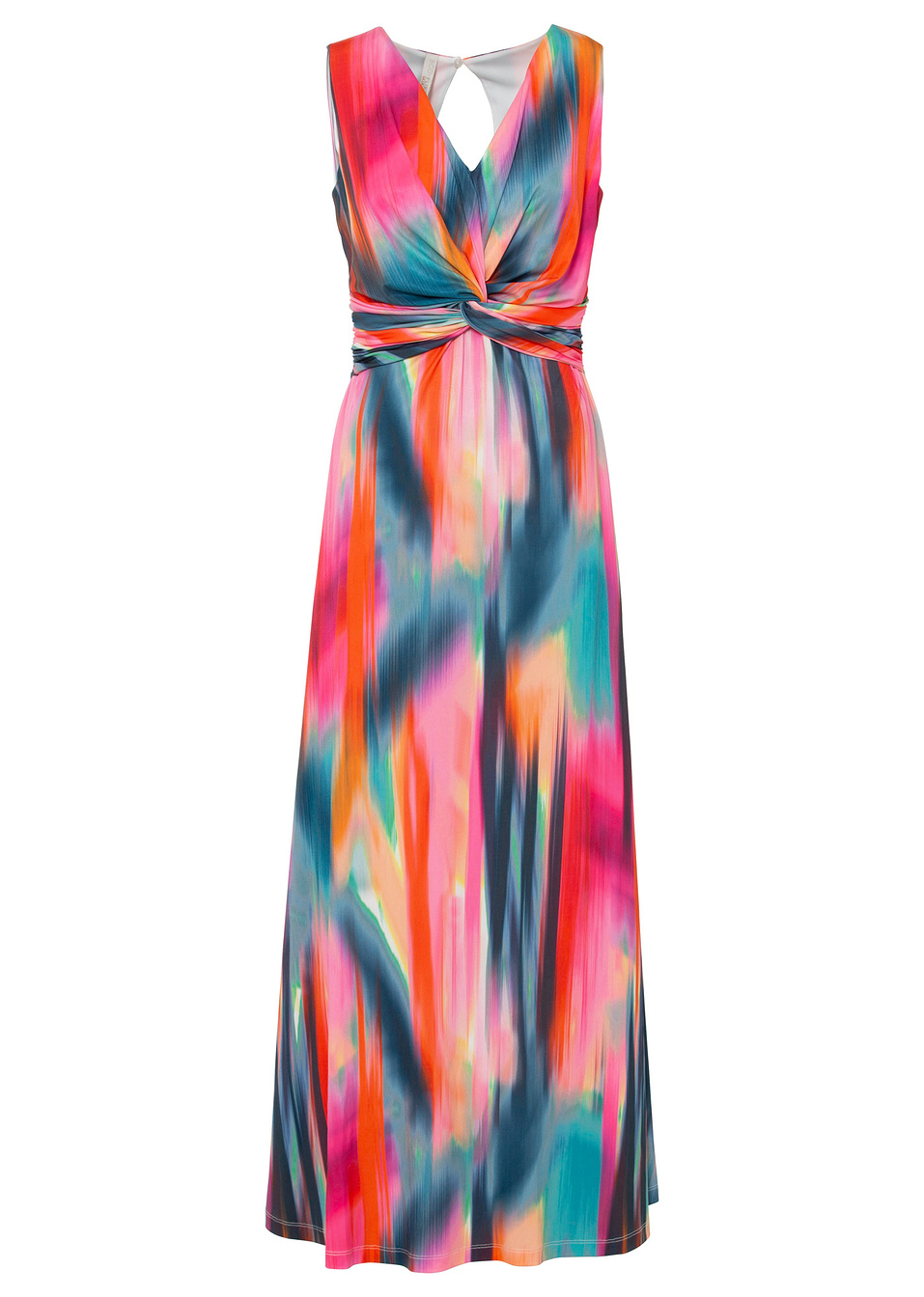 Φόρεμα με cut-out στην πλάτη-Φούξια/Κόκκινο/Γκρι σκούρο εμπριμέ-BODYFLIRT boutique