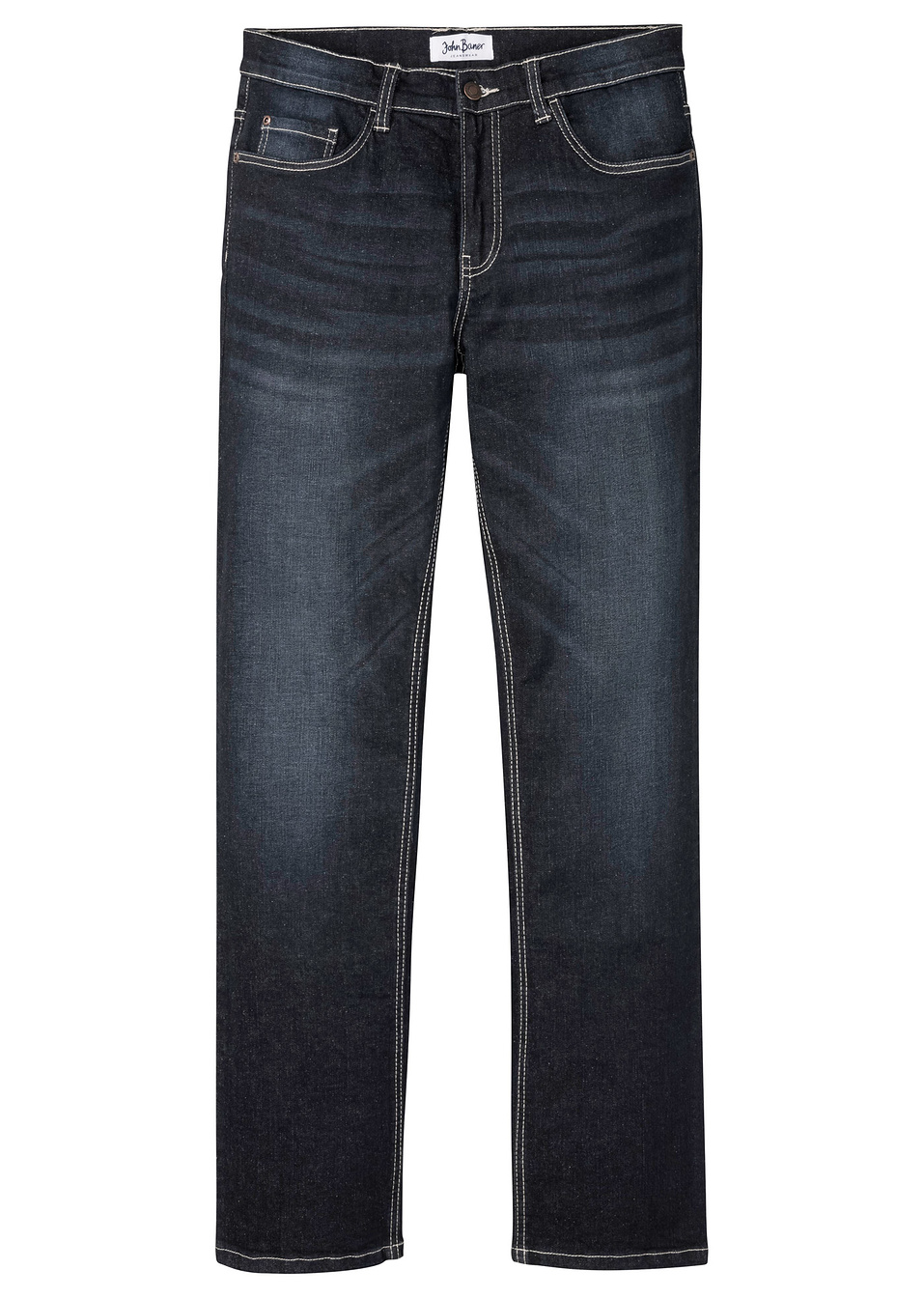 Ελαστικό τζιν regular fit bootcut-Μπλε σκούρο denim-John Baner JEANSWEAR