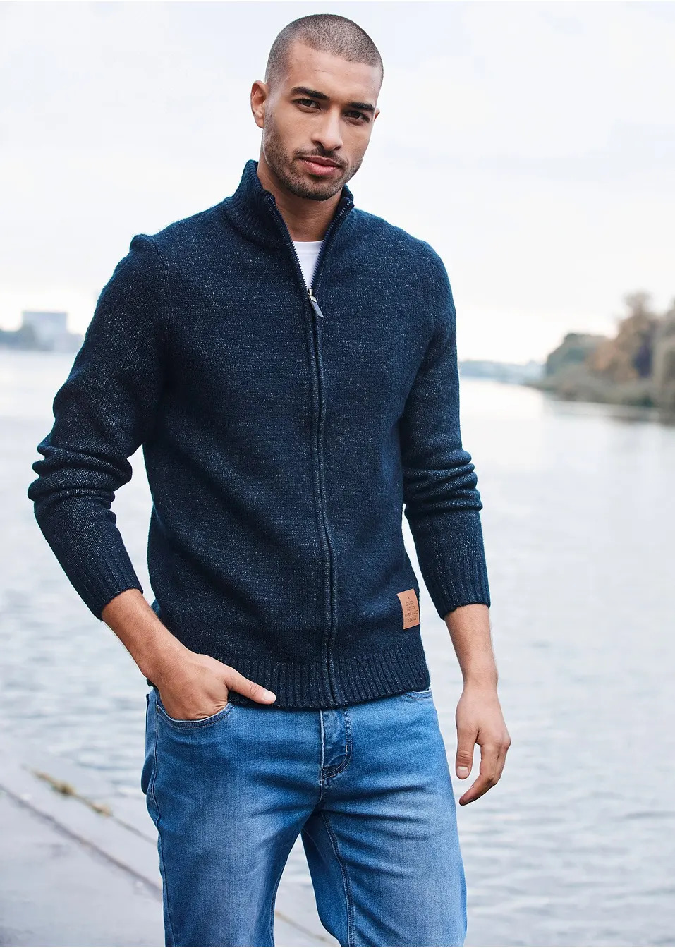 Ζακέτα με ίσιο γιακά-John Baner JEANSWEAR